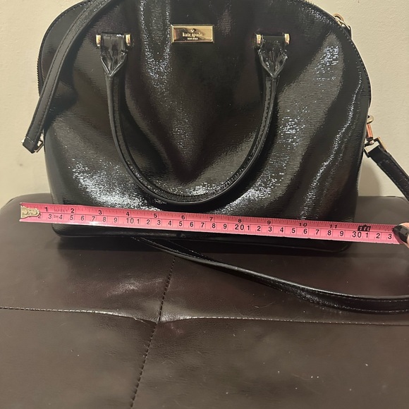 Black patent leather Kate Spade cross body satchel purse - Picture 8 of 8